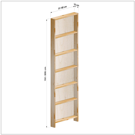 横幅51～60／高さ191～200／奥行10cmの本棚ユニット