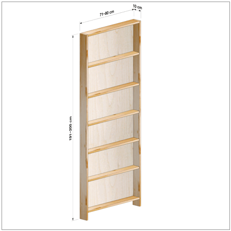 横幅71～80／高さ191～200／奥行10cmの本棚ユニット