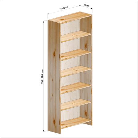横幅71～80／高さ191～200／奥行30cmの本棚ユニット