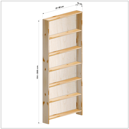 横幅81～90／高さ191～200／奥行15cmの本棚ユニット