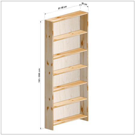 横幅81～90／高さ191～200／奥行20cmの本棚ユニット