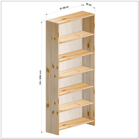 横幅81～90／高さ191～200／奥行30cmの本棚ユニット