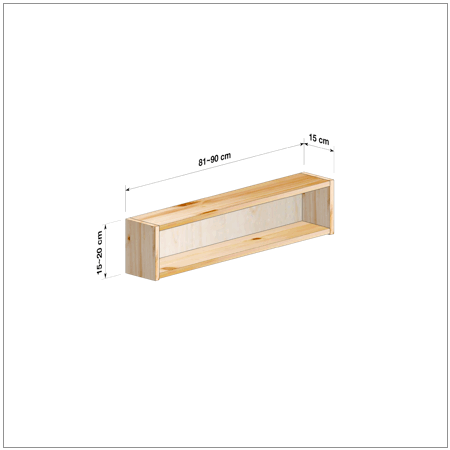 横幅81～90／高さ15～20／奥行15cmの本棚ユニット