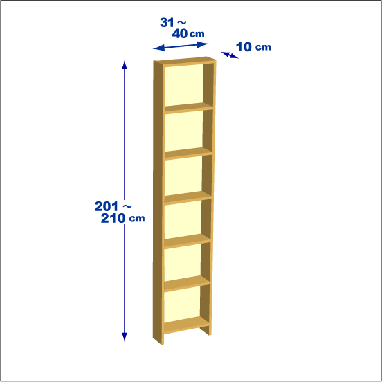 横幅31～40／高さ201～210／奥行10cmの本棚ユニット