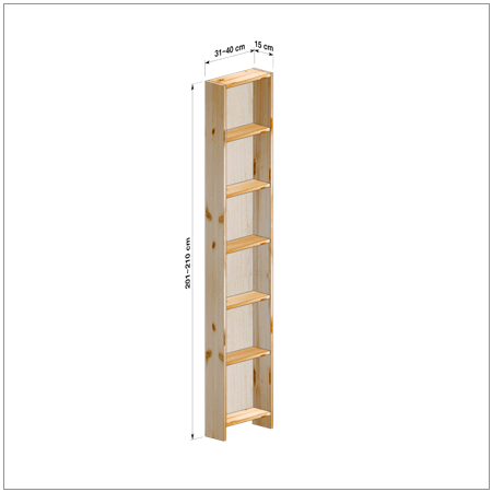横幅31～40／高さ201～210／奥行15cmの本棚ユニット
