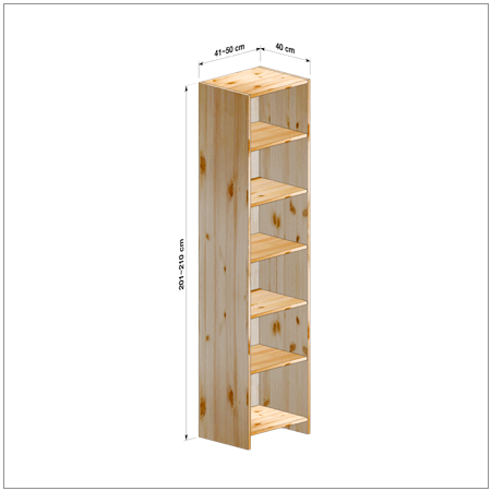 横幅41～50／高さ201～210／奥行40cmの本棚ユニット