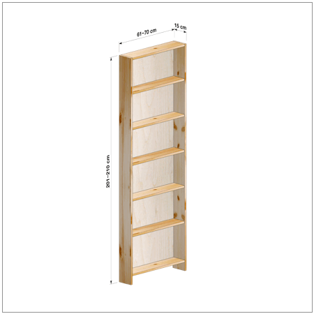 横幅61～70／高さ201～210／奥行15cmの本棚ユニット