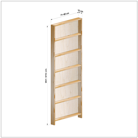 横幅71～80／高さ201～210／奥行10cmの本棚ユニット