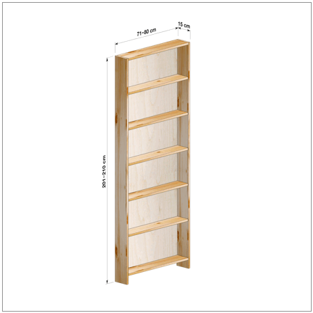 横幅71～80／高さ201～210／奥行15cmの本棚ユニット