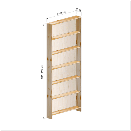 横幅81～90／高さ201～210／奥行15cmの本棚ユニット