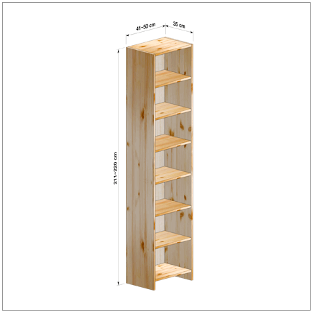 横幅41～50／高さ211～220／奥行35cmの本棚ユニット