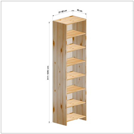 横幅51～60／高さ211～220／奥行40cmの本棚ユニット