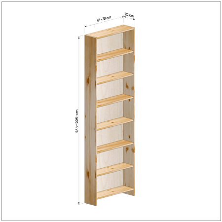 横幅61～70／高さ211～220／奥行20cmの本棚ユニット