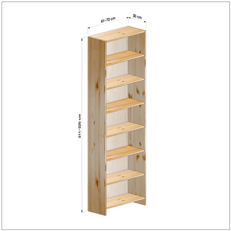 横幅61～70／高さ211～220／奥行30cmの本棚ユニット