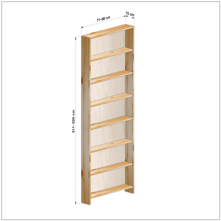 横幅71～80／高さ211～220／奥行15cmの本棚ユニット