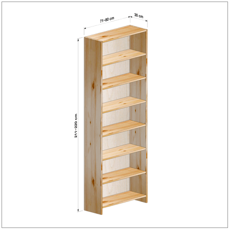 横幅71～80／高さ211～220／奥行30cmの本棚ユニット