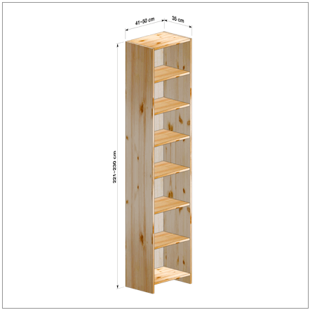 横幅41～50／高さ221～230／奥行35cmの本棚ユニット