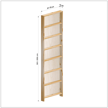 横幅61～70／高さ221～230／奥行10cmの本棚ユニット