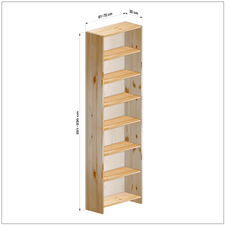 横幅61～70／高さ221～230／奥行30cmの本棚ユニット