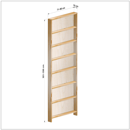 横幅71～80／高さ221～230／奥行10cmの本棚ユニット