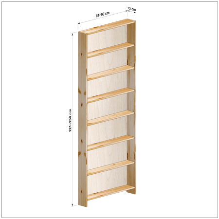 横幅81～90／高さ221～230／奥行15cmの本棚ユニット