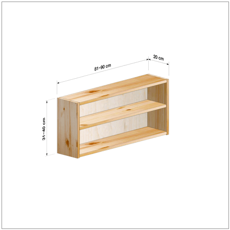 横幅81～90／高さ31～40／奥行20cmの本棚ユニット