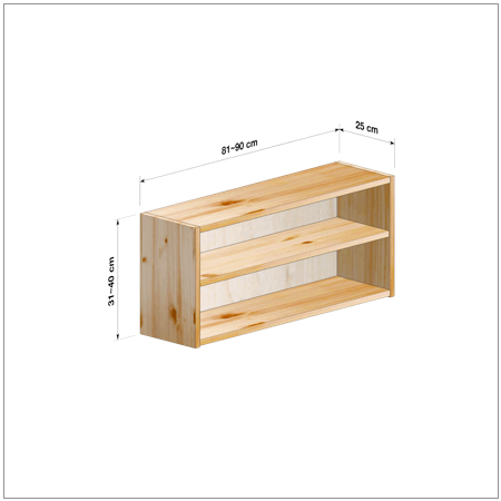 横幅81～90／高さ31～40／奥行25cmの本棚ユニット