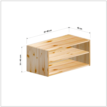 横幅81～90／高さ31～40／奥行45cmの本棚ユニット