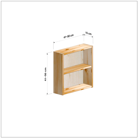 なゆ、本棚① 高さ41～50cm、横幅41～50cm、奥行き15cmの本棚ユニットです。本棚屋の