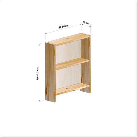 横幅51～60／高さ61～70／奥行15cmの本棚ユニット