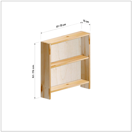 横幅61～70／高さ61～70／奥行15cmの本棚ユニット