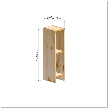 横幅11～20／高さ71～80／奥行25cmの本棚ユニット