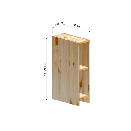 横幅11～20／高さ71～80／奥行45cmの本棚ユニット