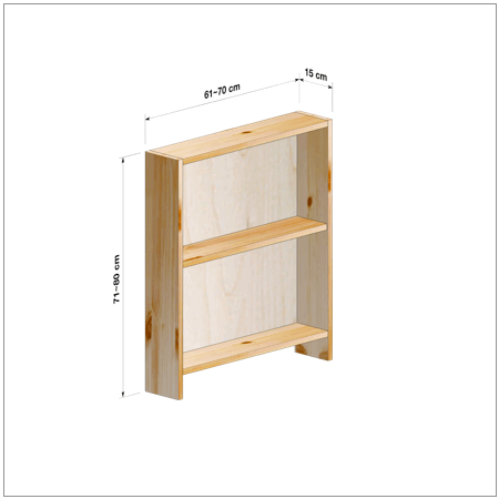 横幅61～70／高さ71～80／奥行15cmの本棚ユニット
