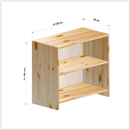横幅81～90／高さ71～80／奥行45cmの本棚ユニット