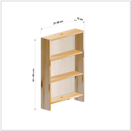 横幅51～60／高さ81～90／奥行15cmの本棚ユニット