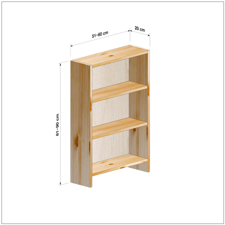 横幅51～60／高さ81～90／奥行20cmの本棚ユニット