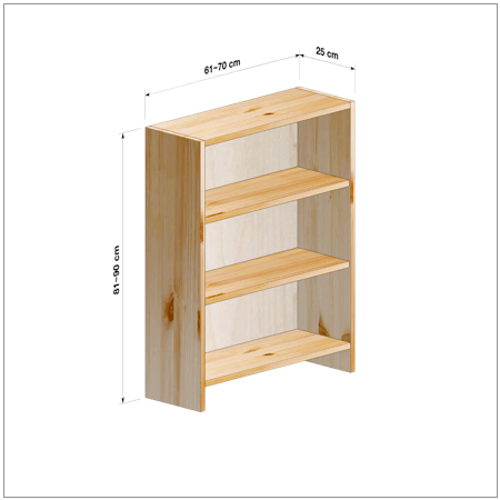 横幅61～70／高さ81～90／奥行25cmの本棚ユニット