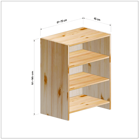 横幅61～70／高さ81～90／奥行45cmの本棚ユニット