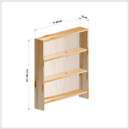 横幅71～80／高さ81～90／奥行15cmの本棚ユニット