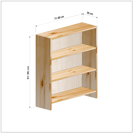 横幅71～80／高さ81～90／奥行25cmの本棚ユニット