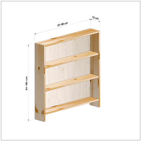 横幅81～90／高さ81～90／奥行15cmの本棚ユニット