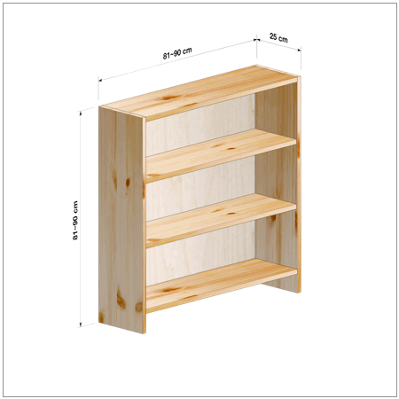 横幅81～90／高さ81～90／奥行25cmの本棚ユニット