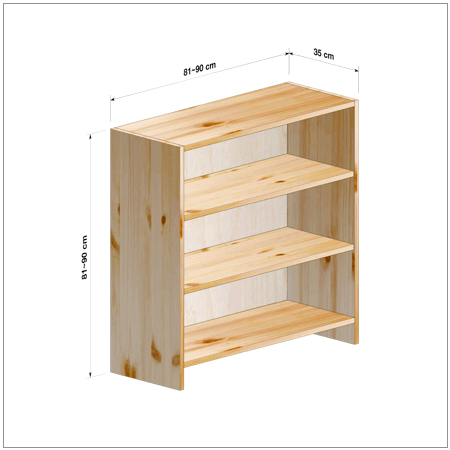 横幅81～90／高さ81～90／奥行35cmの本棚ユニット