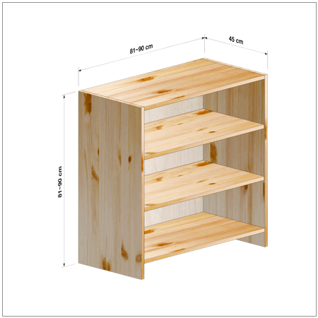 横幅81～90／高さ81～90／奥行45cmの本棚ユニット
